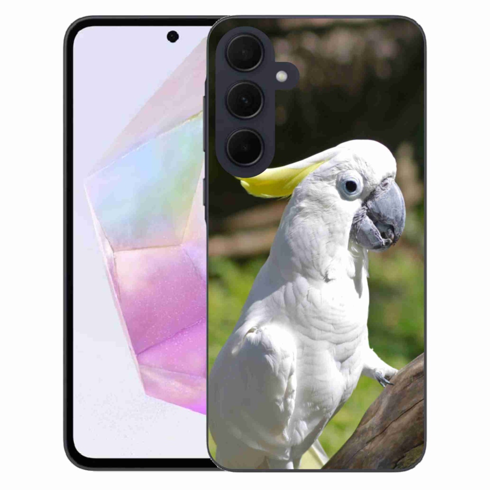 Gelový kryt mmCase na Samsung Galaxy A35 5G - papoušek kakadu 2
