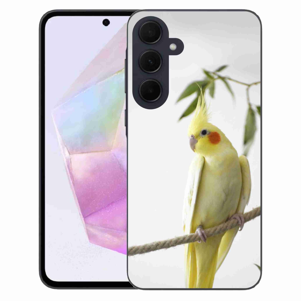 Gelový kryt mmCase na Samsung Galaxy A35 5G - papoušek korela chocholatá