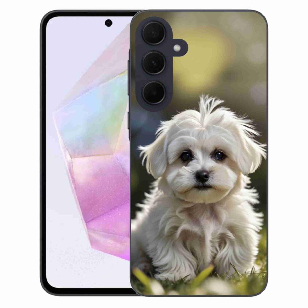Gelový kryt mmCase na Samsung Galaxy A35 5G - roztomilý maltézský psík