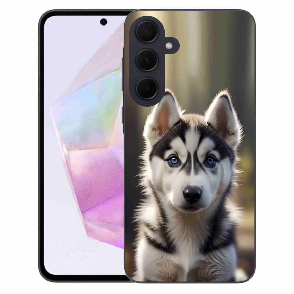 Gelový kryt mmCase na Samsung Galaxy A35 5G - roztomilý sibiřský husky