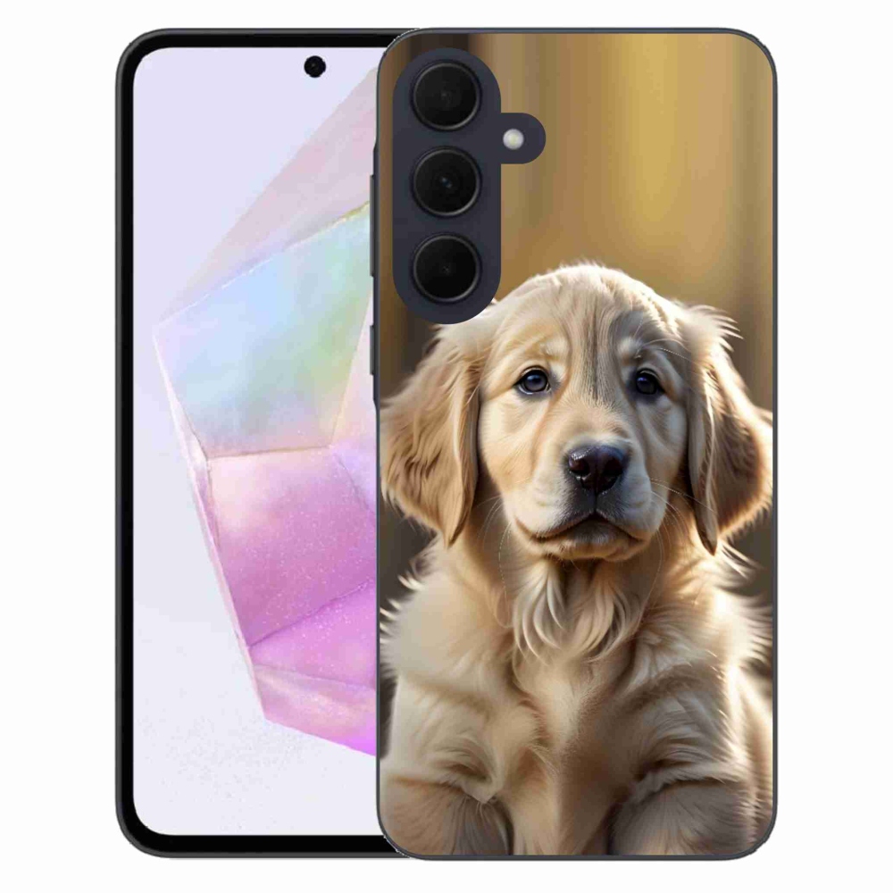 Gelový kryt mmCase na Samsung Galaxy A35 5G - roztomilý zlatý retrívr