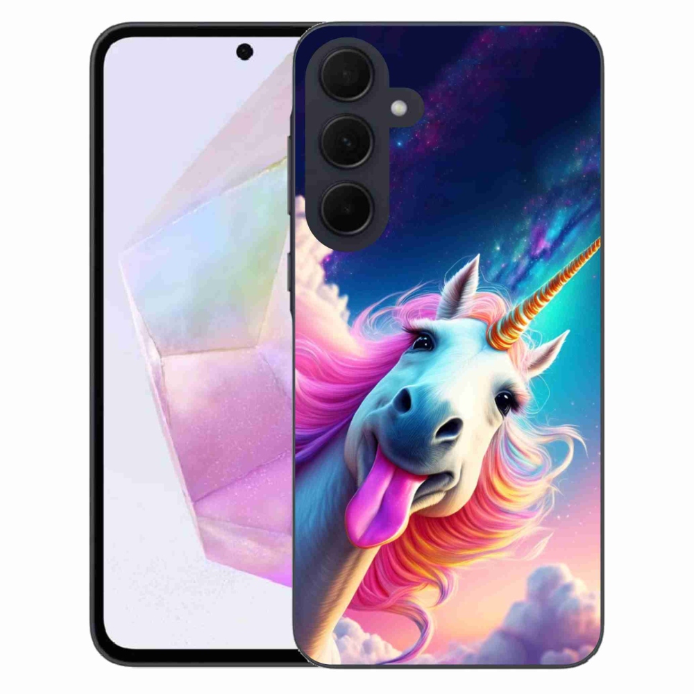 Gelový kryt mmCase na Samsung Galaxy A35 5G - šílený jednorožec