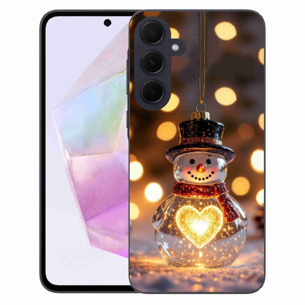 Gelový kryt mmCase na Samsung Galaxy A35 5G - svítící vánoční sněhulák