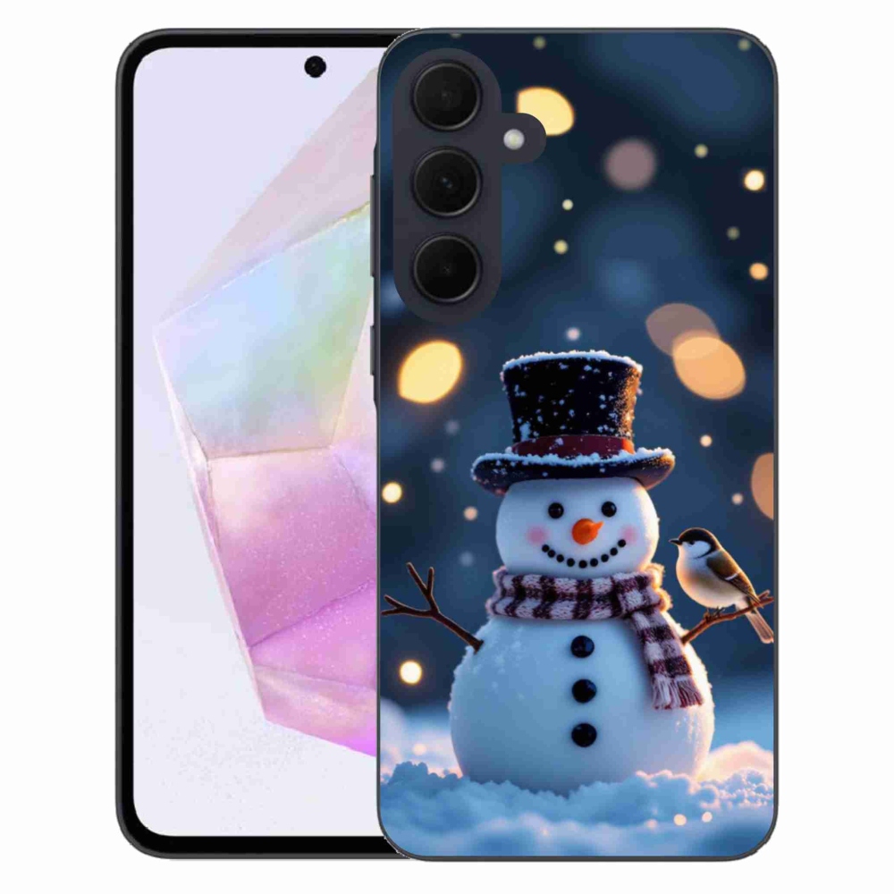 Gelový kryt mmCase na Samsung Galaxy A35 5G - vánoční sněhulák
