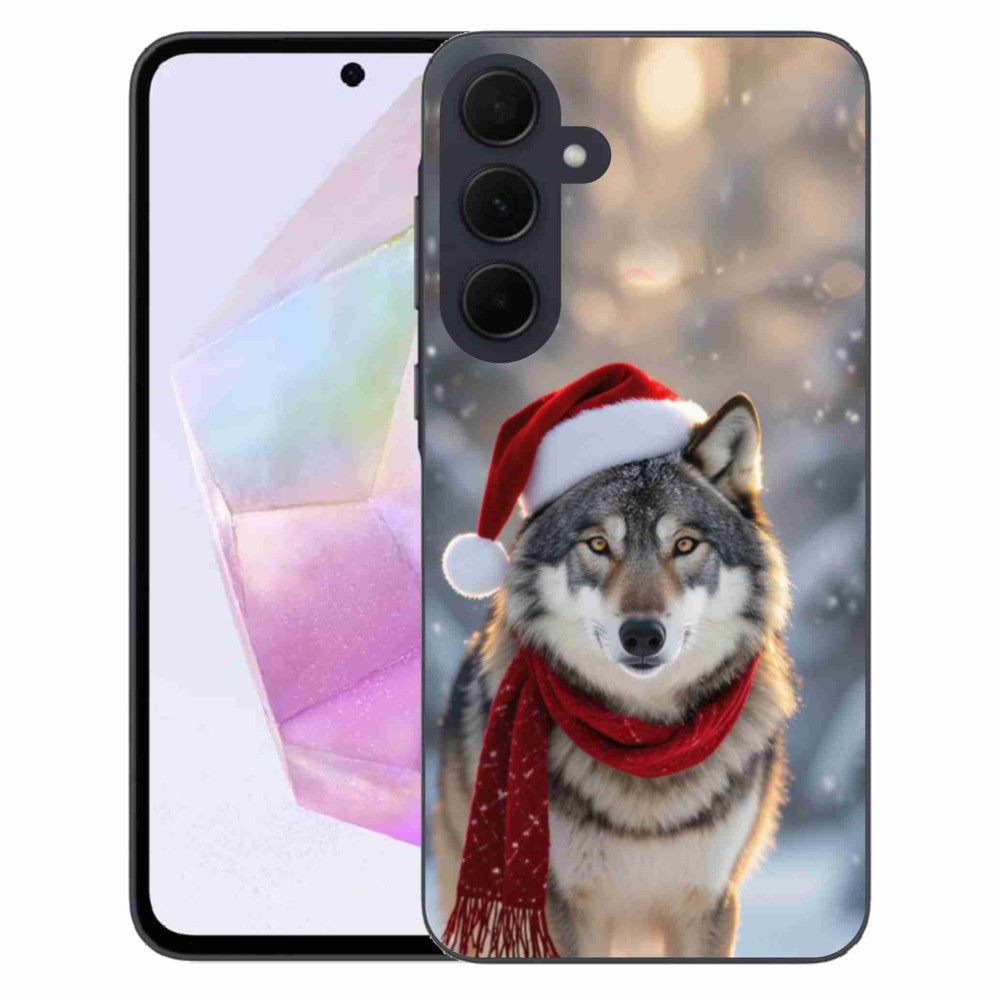 Gelový kryt mmCase na Samsung Galaxy A35 5G - vánoční vlk