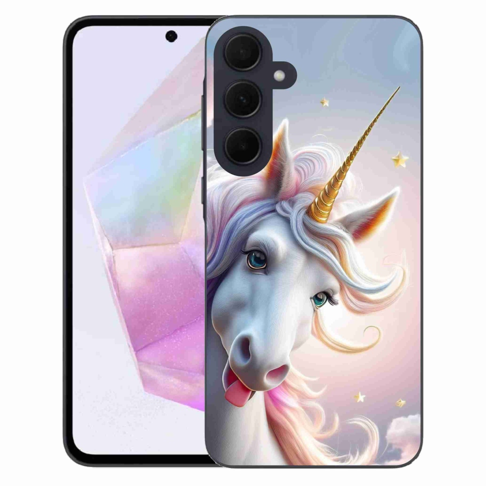 Gelový kryt mmCase na Samsung Galaxy A35 5G - veselý jednorožec