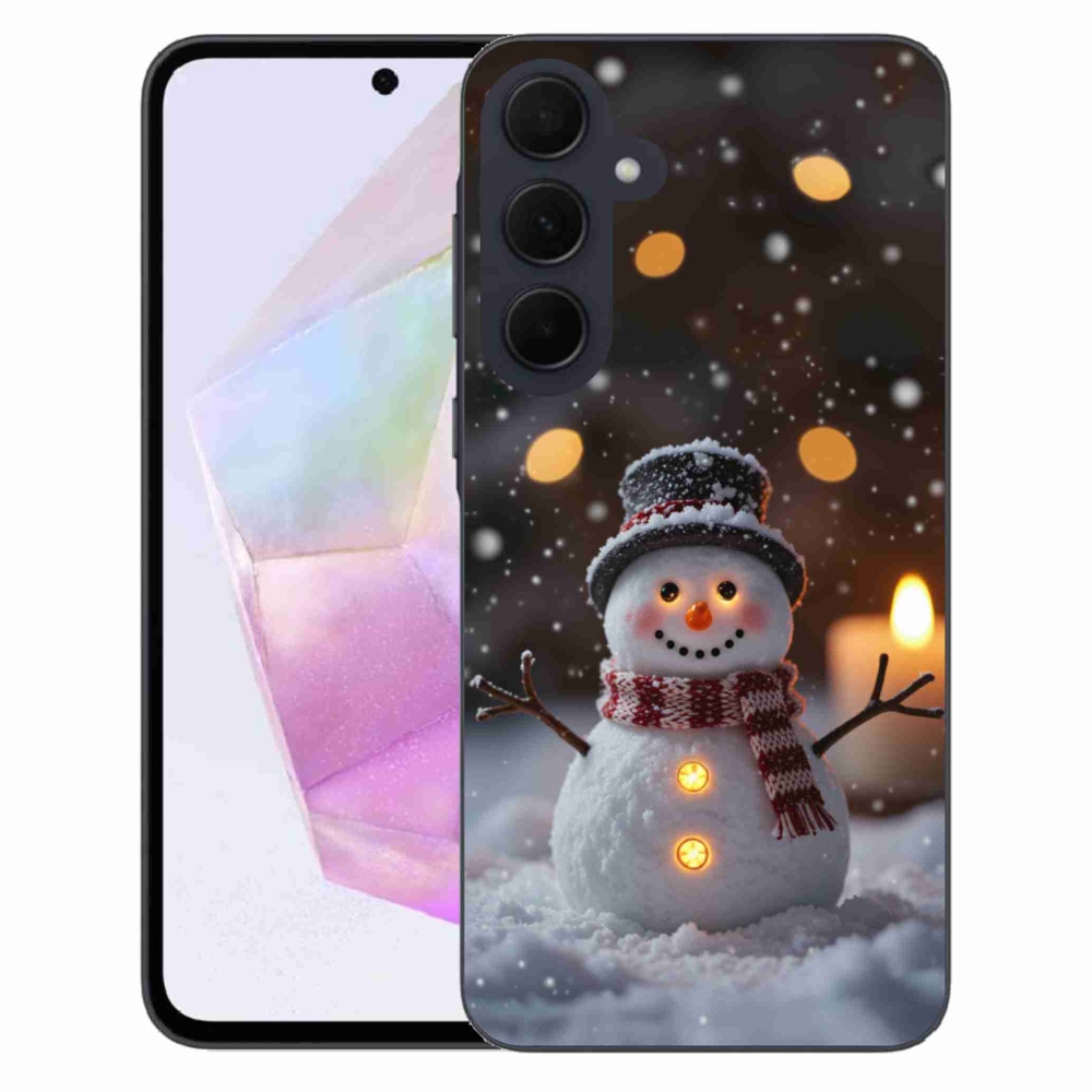 Gelový kryt mmCase na Samsung Galaxy A35 5G - veselý sněhulák