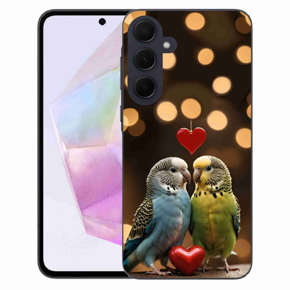 Gelový kryt mmCase na Samsung Galaxy A35 5G - zamilovaní papoušci