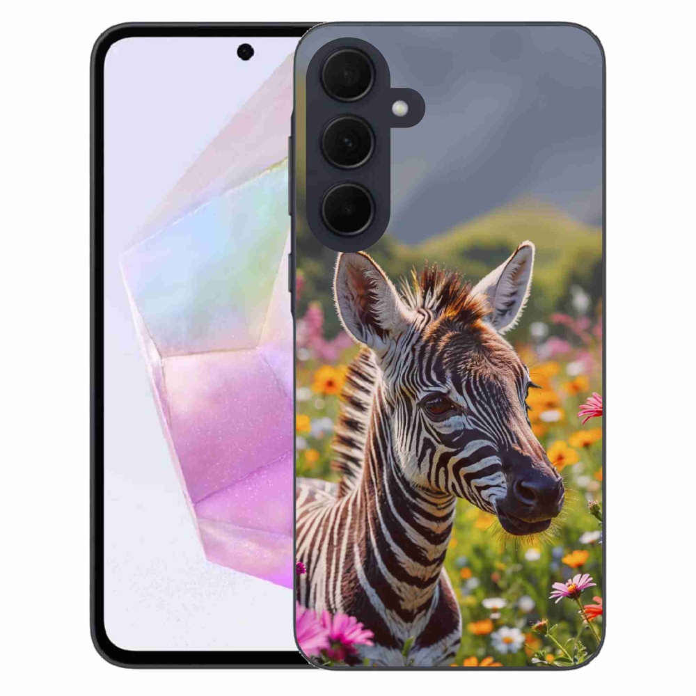 Gelový kryt mmCase na Samsung Galaxy A35 5G - zebra na louce
