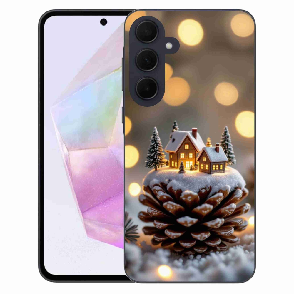 Gelový kryt mmCase na Samsung Galaxy A35 5G - zimní vesnička
