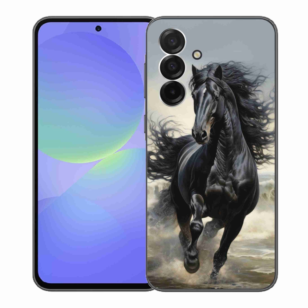Gelový kryt mmCase na Samsung Galaxy A36 5G - běžící černý kůň