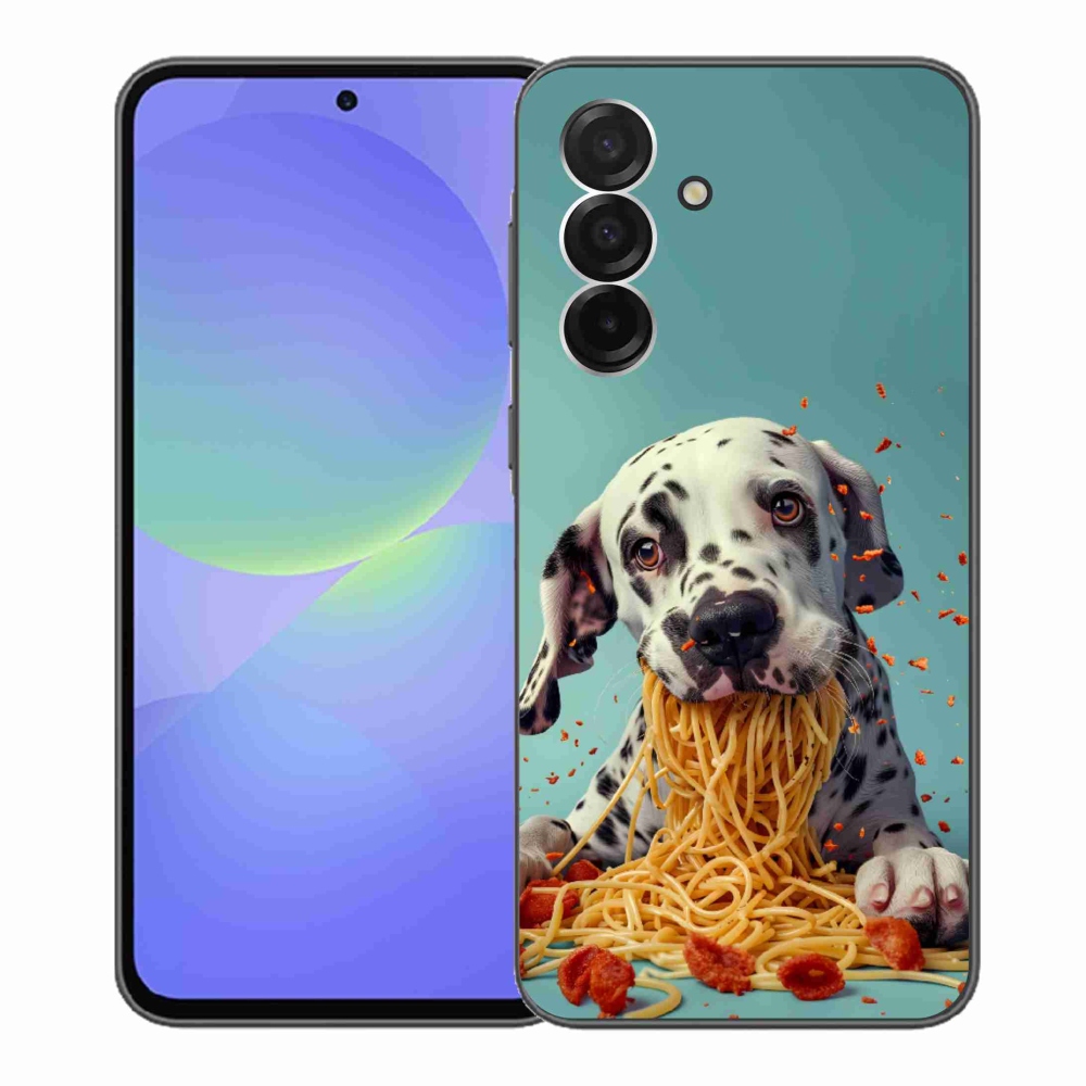 Gelový kryt mmCase na Samsung Galaxy A36 5G - dalmatin a špagety