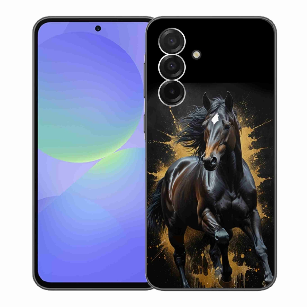 Gelový kryt mmCase na Samsung Galaxy A36 5G - elegantní černý hřebec