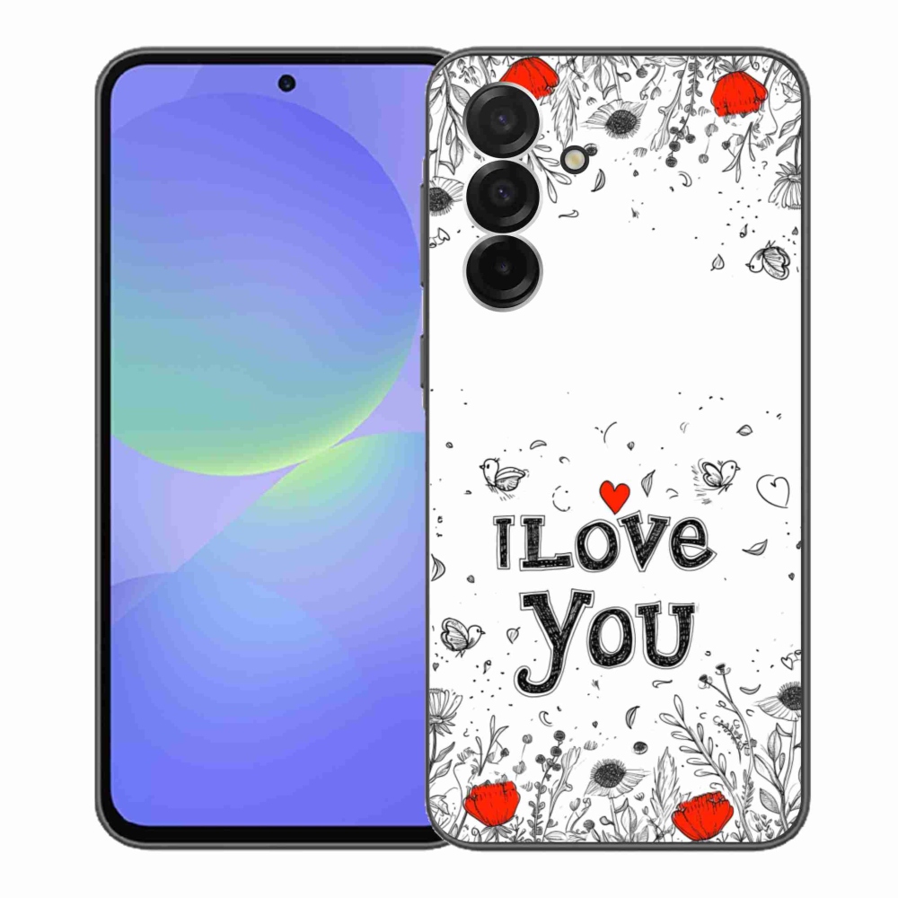 Gelový kryt mmCase na Samsung Galaxy A36 5G - I love you bílé pozadí