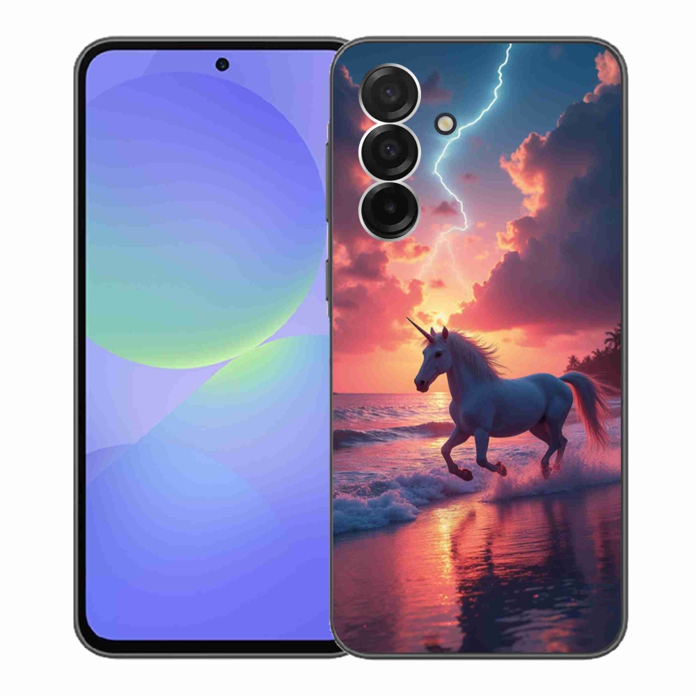 Gelový kryt mmCase na Samsung Galaxy A36 5G - jednorožec na pláži