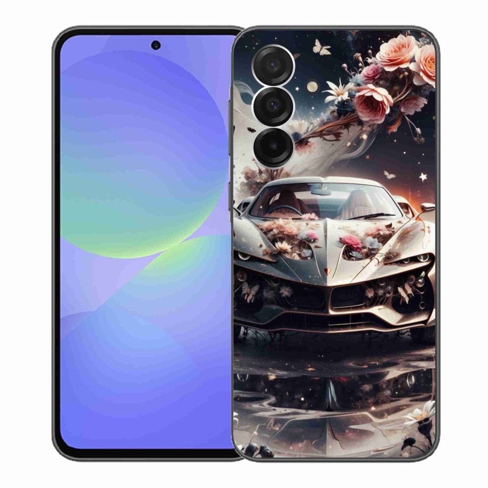 Gelový kryt mmCase na Samsung Galaxy A36 5G - květinový sportovní vůz