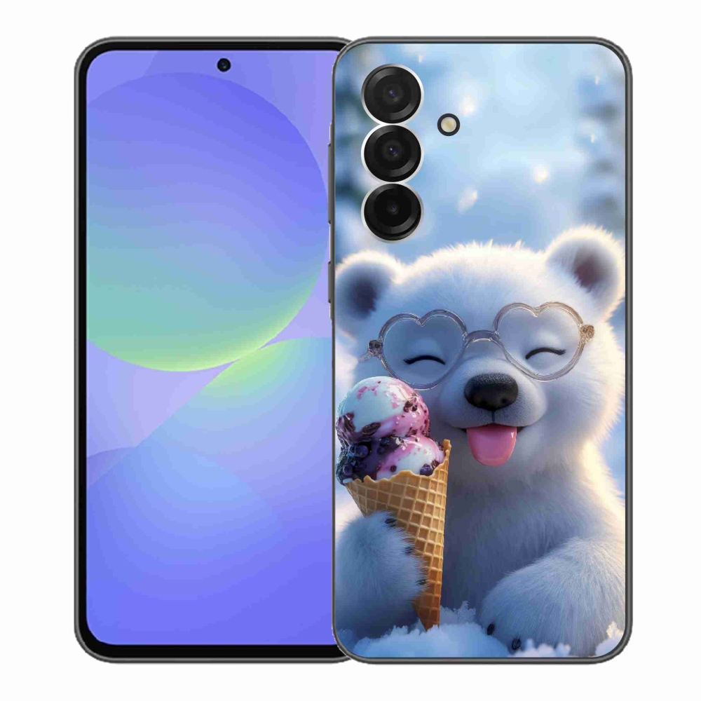 Gelový kryt mmCase na Samsung Galaxy A36 5G - medvídek se zmrzlinou