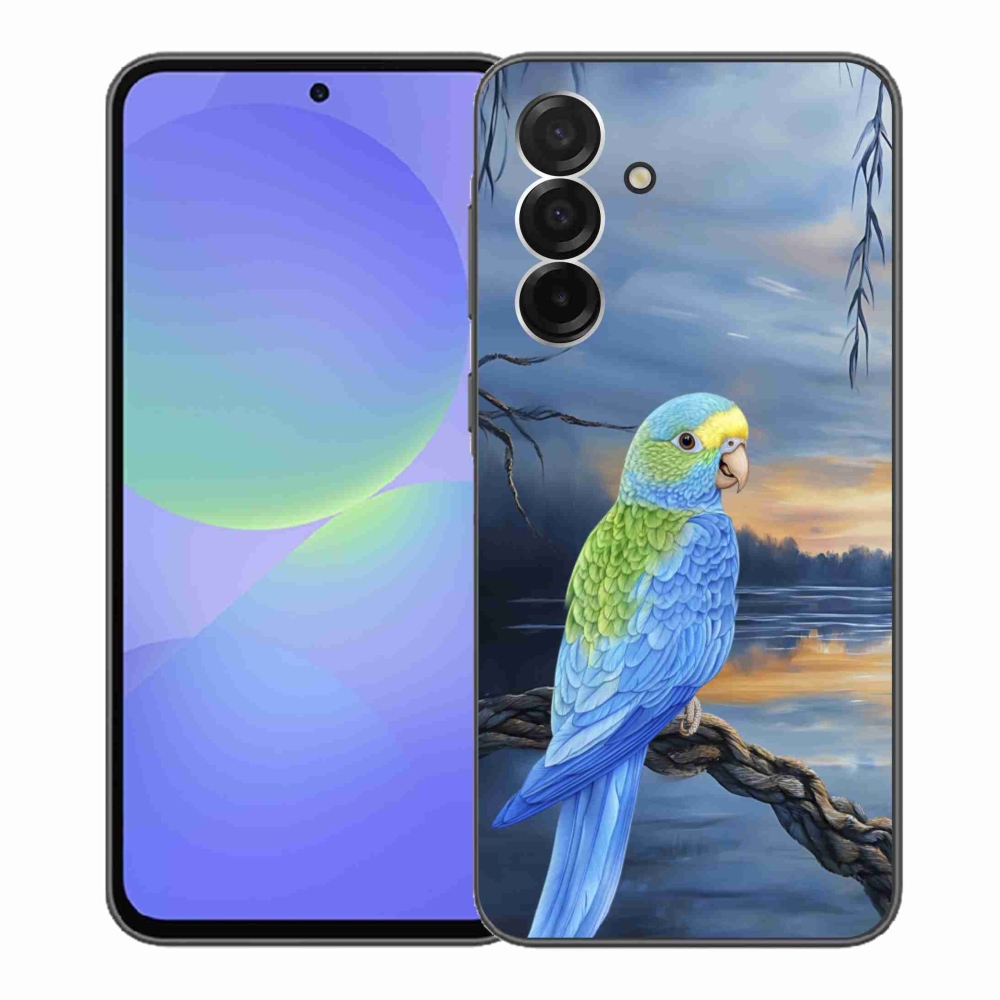 Gelový kryt mmCase na Samsung Galaxy A36 5G - modrý papoušek