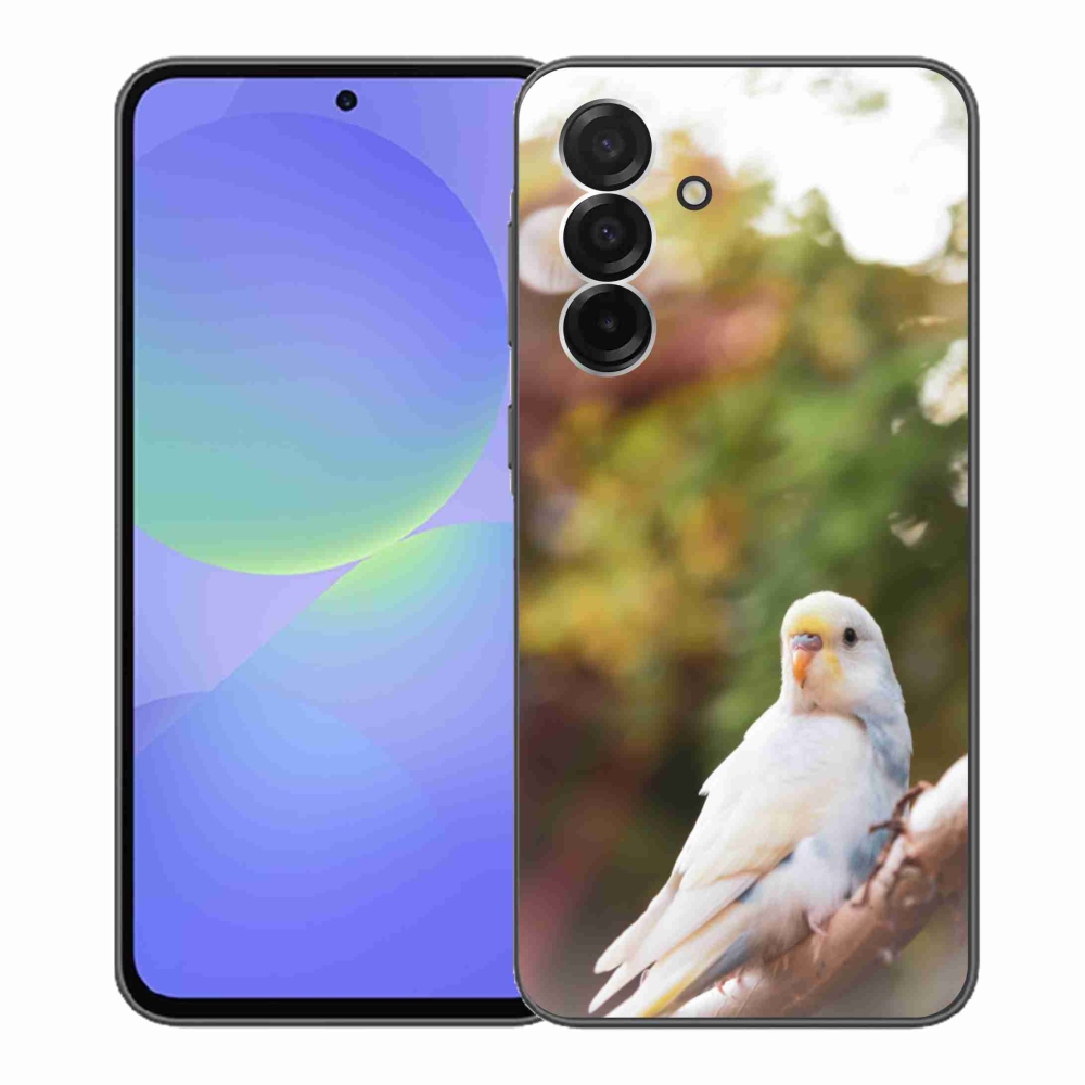 Gelový kryt mmCase na Samsung Galaxy A36 5G - papoušek andulka bílá