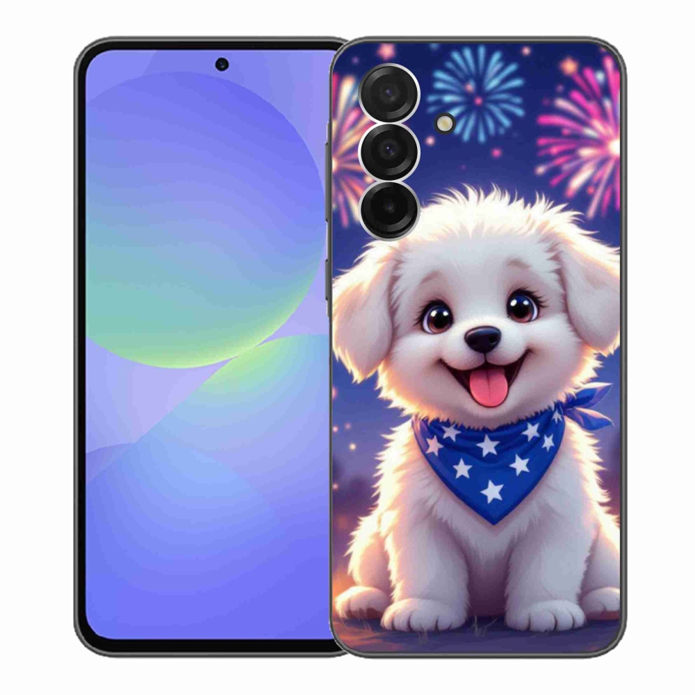 Gelový kryt mmCase na Samsung Galaxy A36 5G - slavnostní štěně