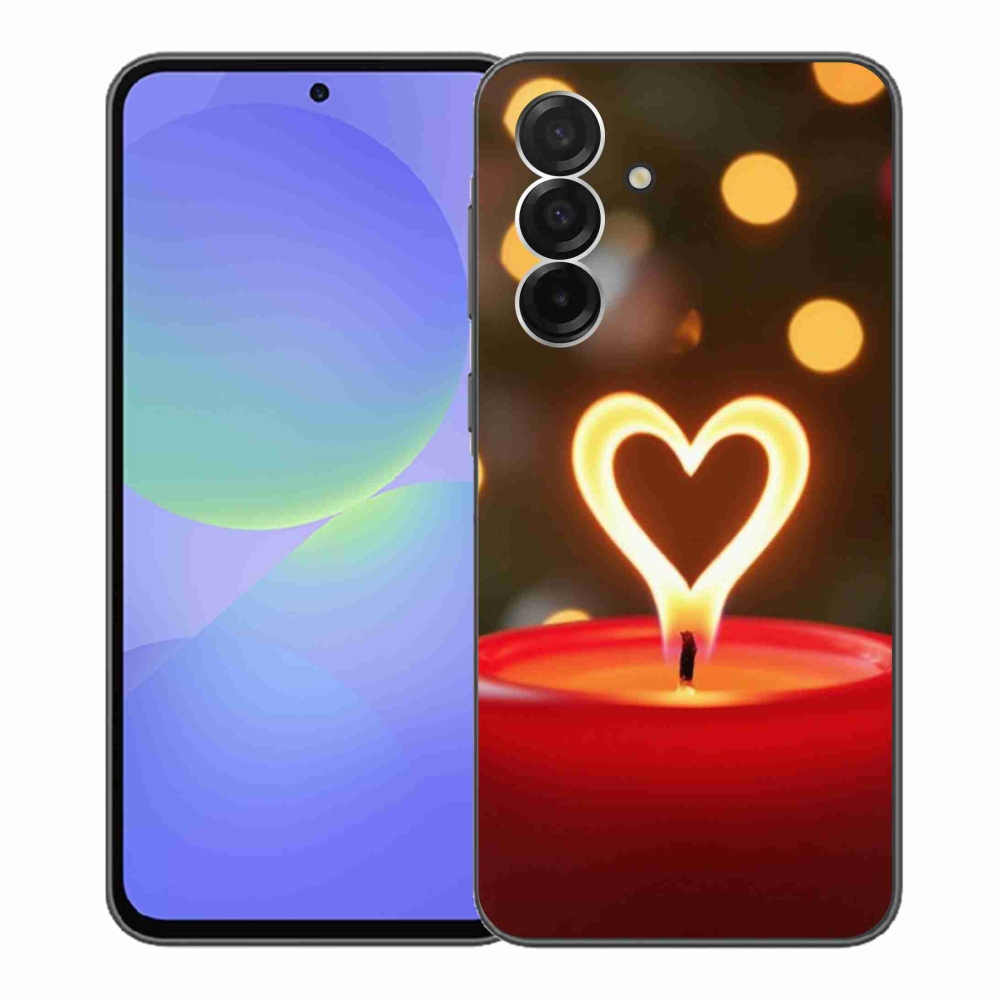 Gelový kryt mmCase na Samsung Galaxy A36 5G - srdce z plamene