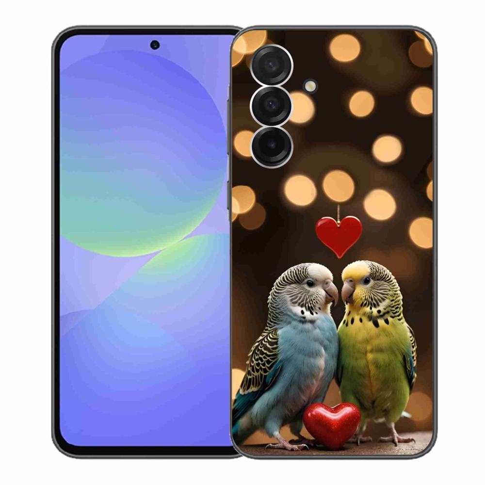 Gelový kryt mmCase na Samsung Galaxy A36 5G - zamilovaní papoušci