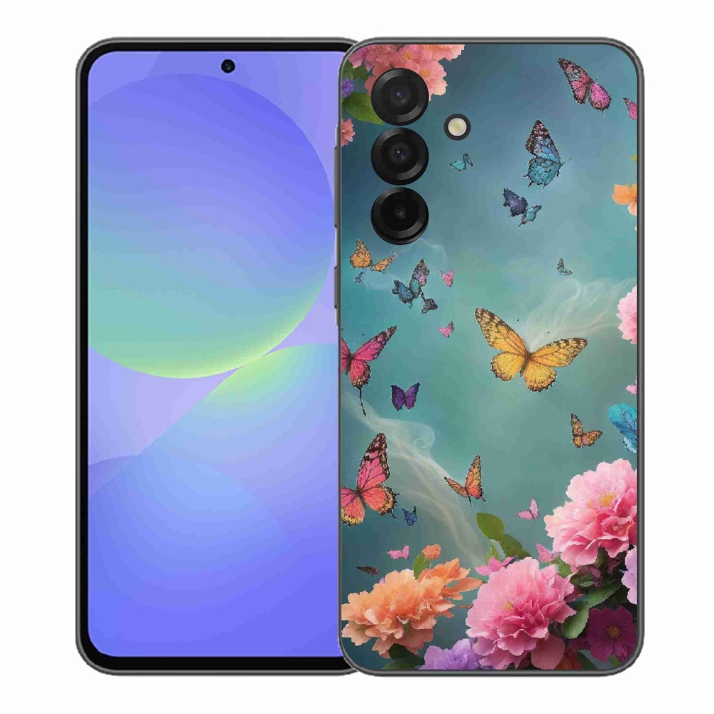 Gelový kryt mmCase na Samsung Galaxy A37 5G - barevné květy a motýli