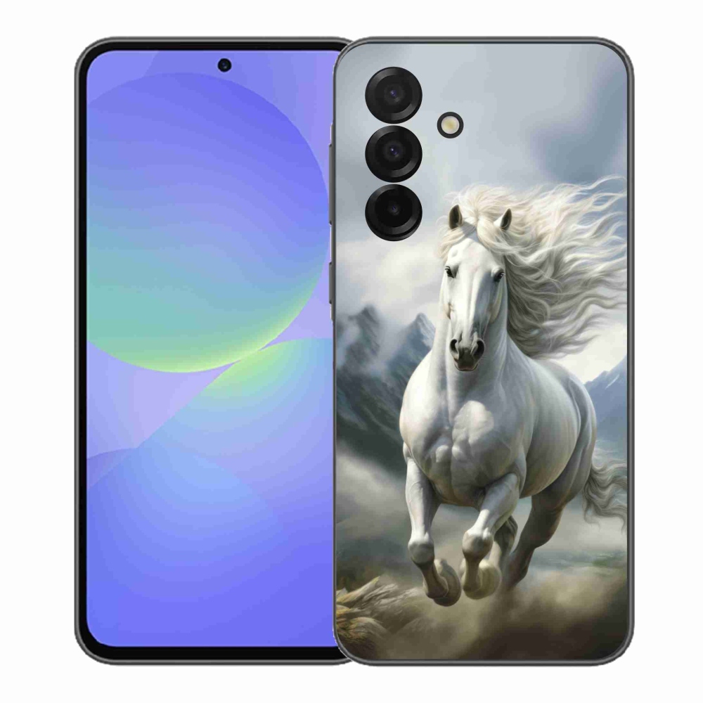 Gelový kryt mmCase na Samsung Galaxy A37 5G - běžící bílý kůň 3