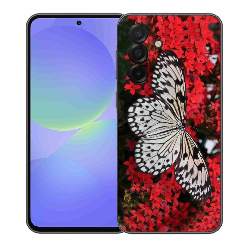 Gelový kryt mmCase na Samsung Galaxy A37 5G - černobílý motýl 1