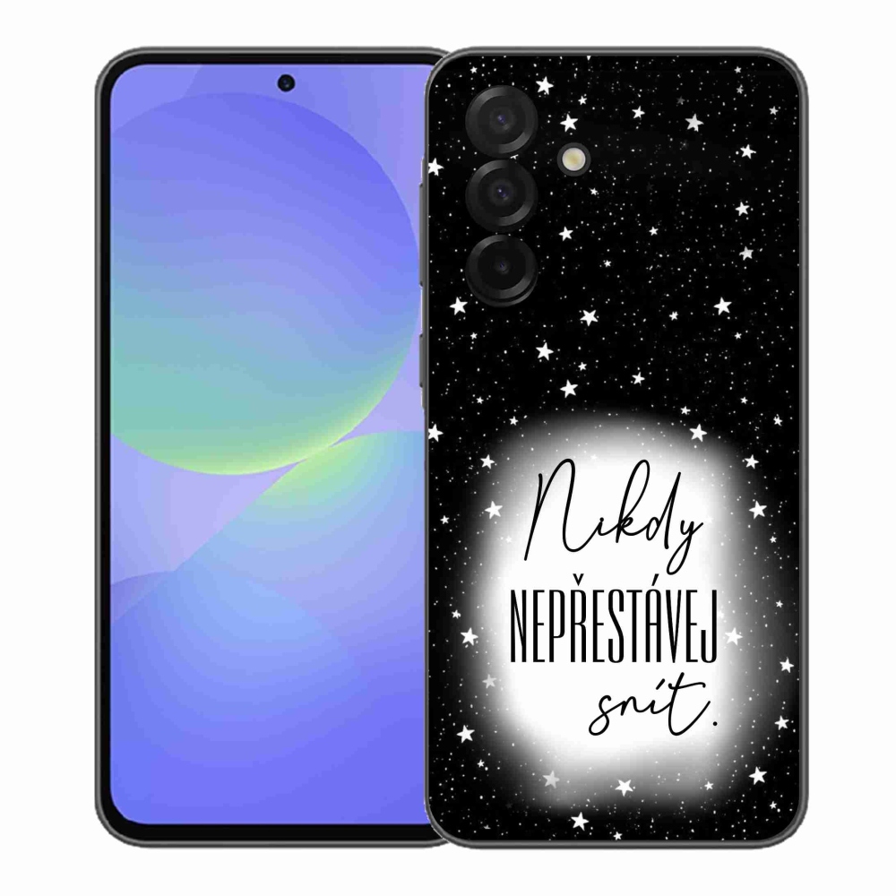 Gelový kryt mmCase na Samsung Galaxy A37 5G - citát 1 bíločerné pozadí