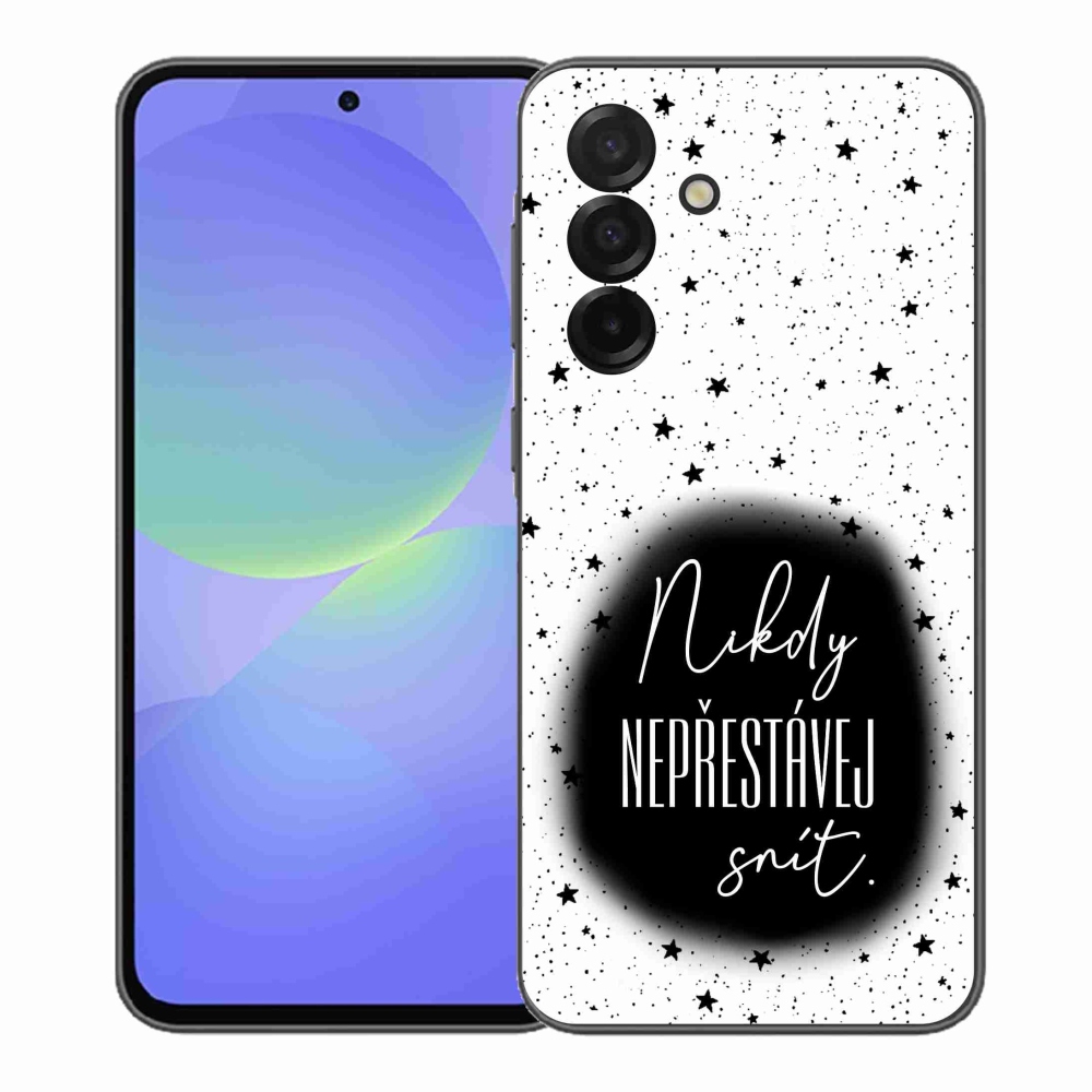 Gelový kryt mmCase na Samsung Galaxy A37 5G - citát 1 černobílé pozadí