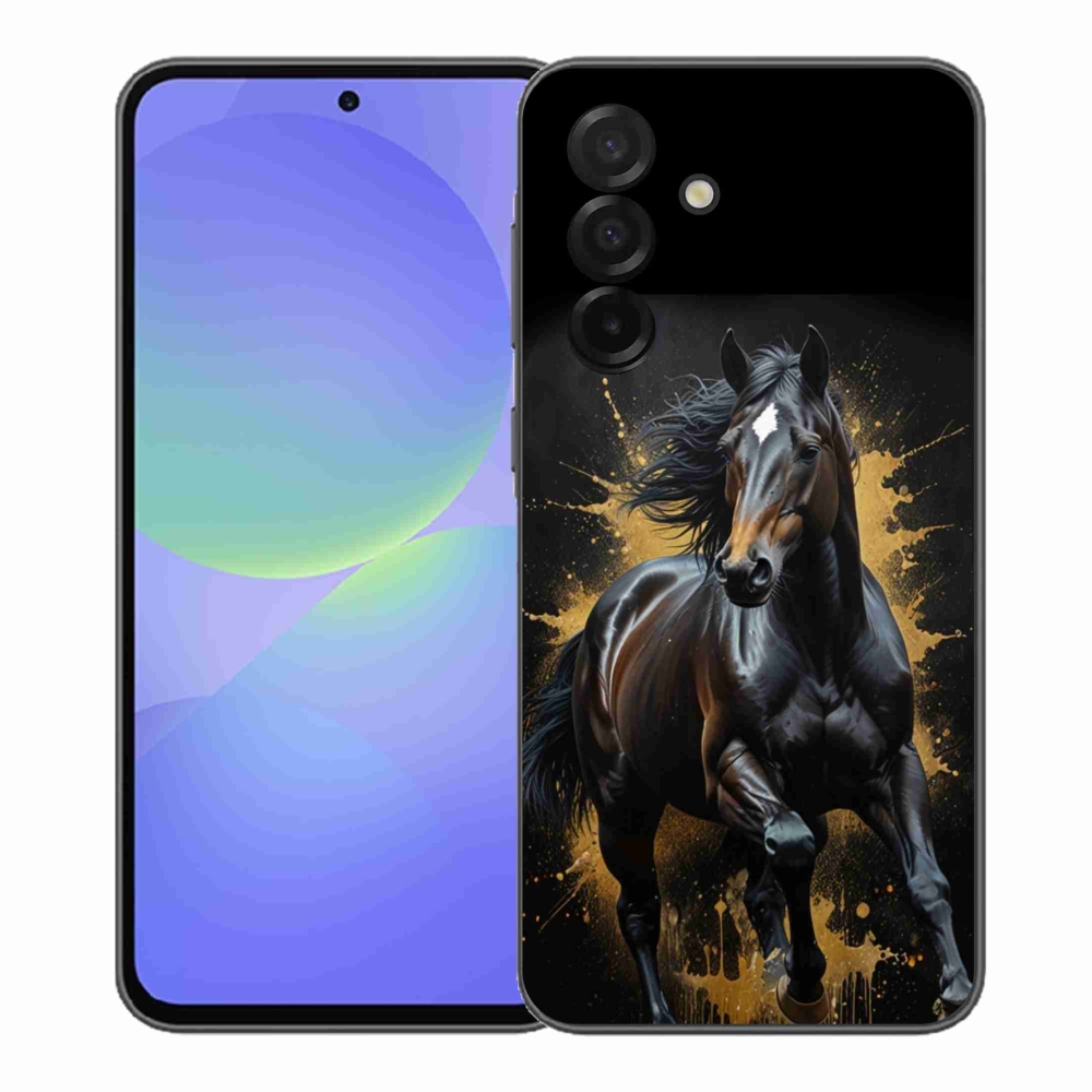 Gelový kryt mmCase na Samsung Galaxy A37 5G - elegantní černý hřebec