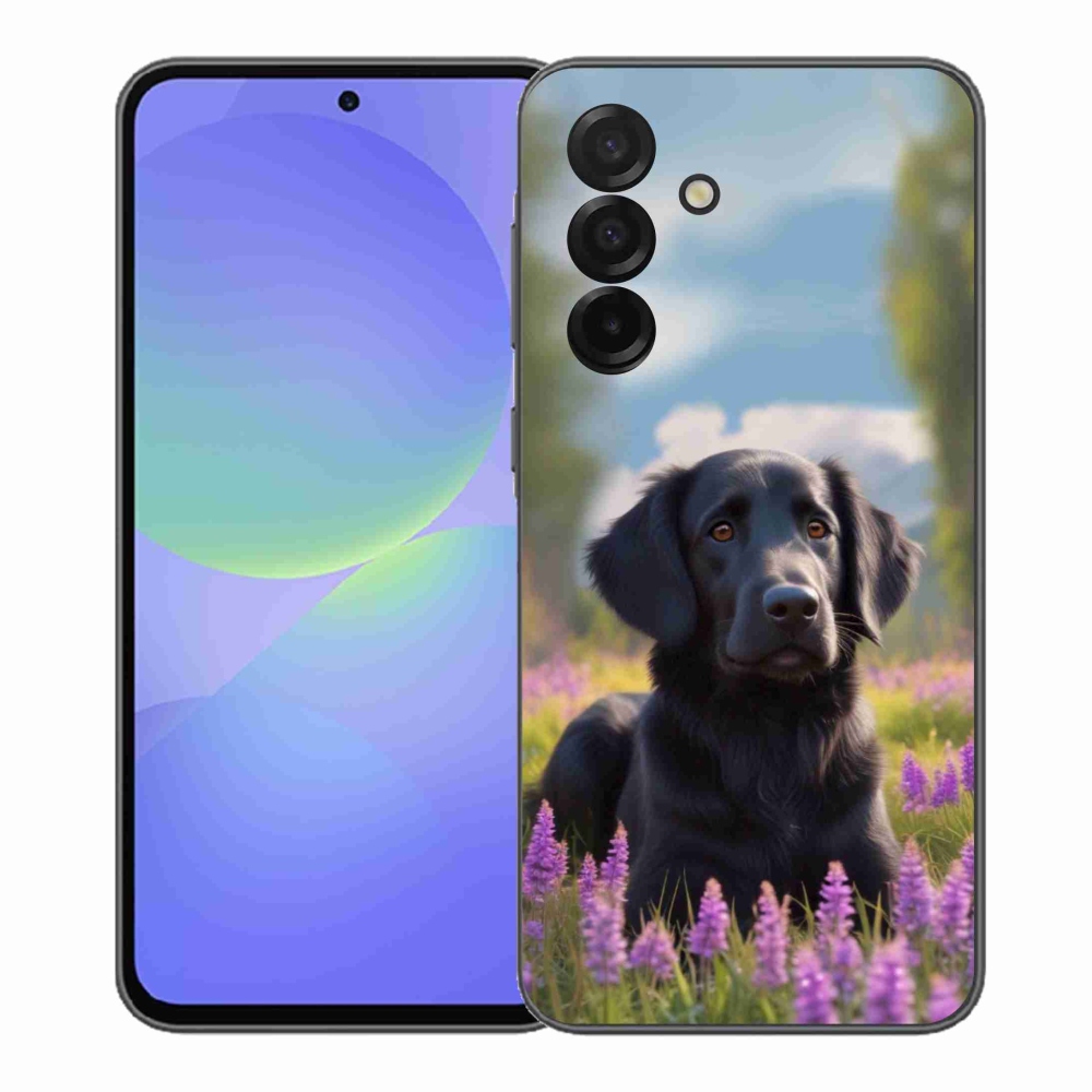 Gelový kryt mmCase na Samsung Galaxy A37 5G - elegantní černý retrívr