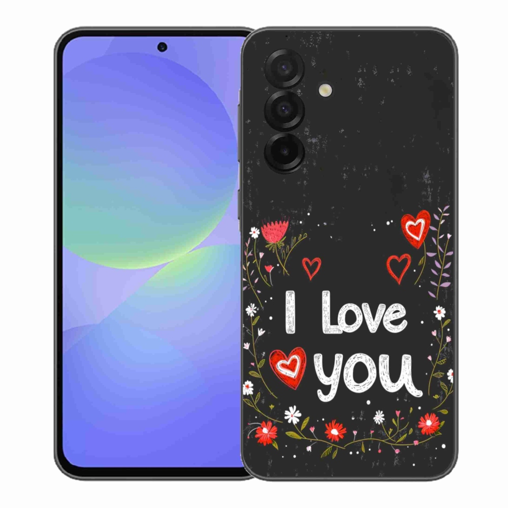 Gelový kryt mmCase na Samsung Galaxy A37 5G - I love you černé pozadí