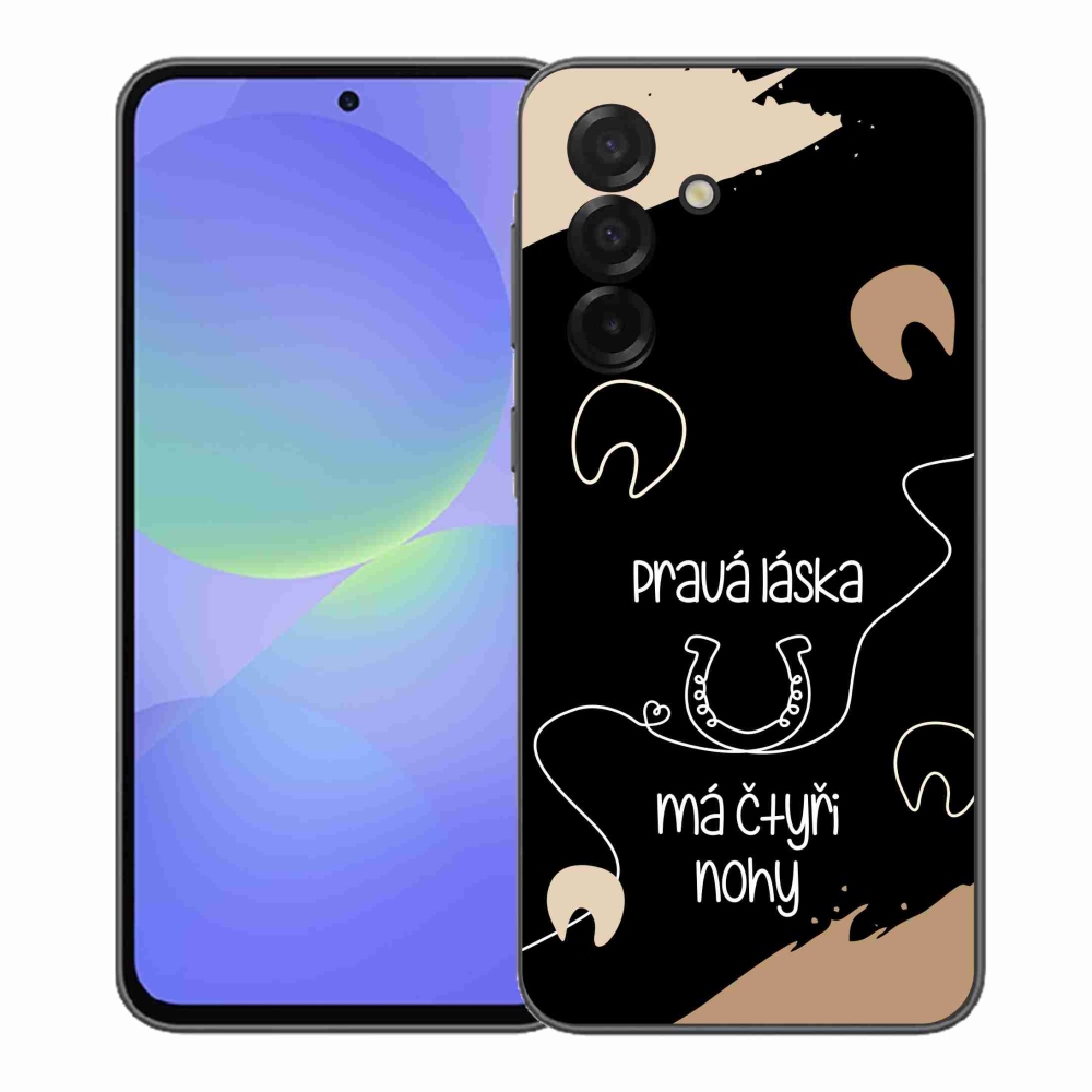 Gelový kryt mmCase na Samsung Galaxy A37 5G - koňský motiv černé pozadí