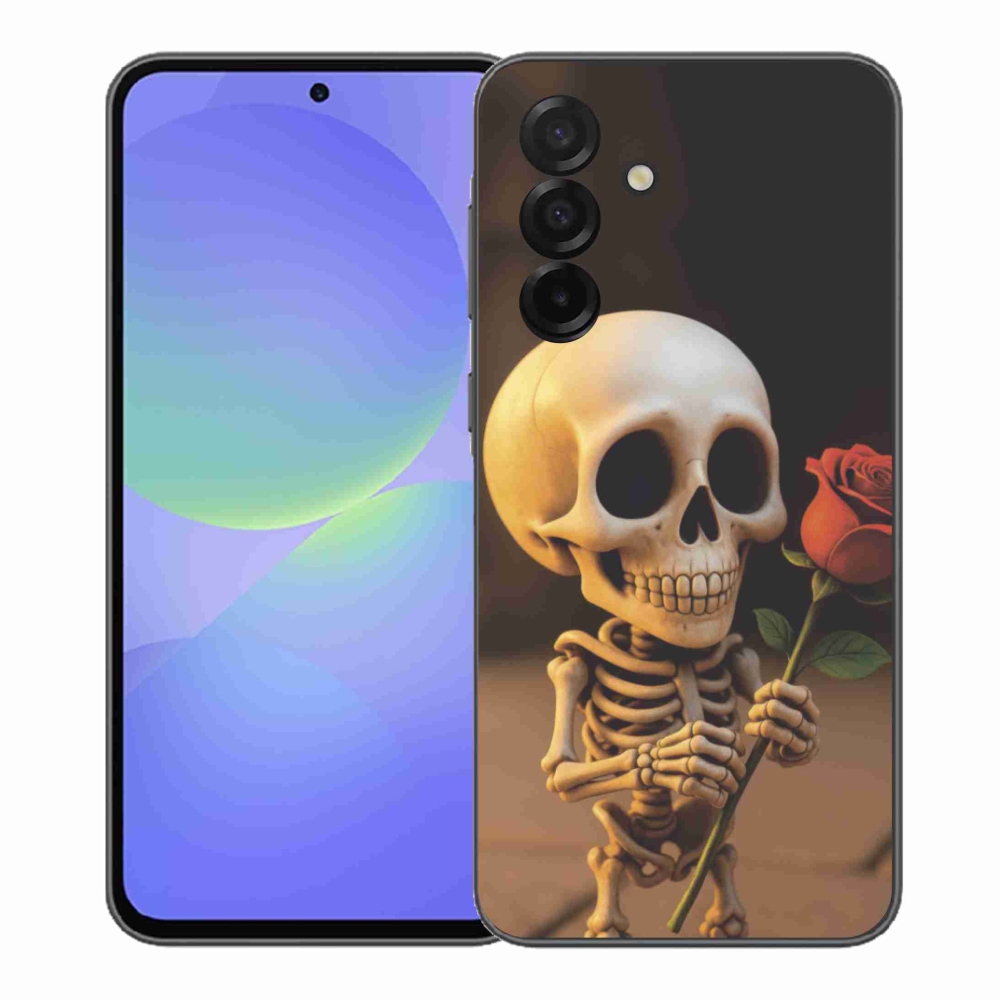 Gelový kryt mmCase na Samsung Galaxy A37 5G - kostlivec s růží