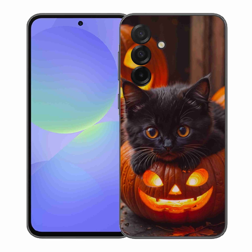 Gelový kryt mmCase na Samsung Galaxy A37 5G - kotě a dýně