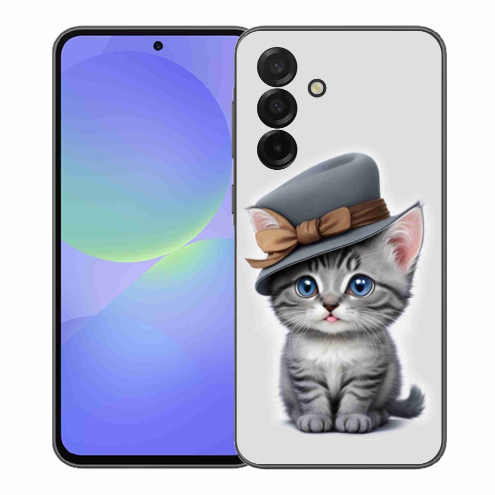 Gelový kryt mmCase na Samsung Galaxy A37 5G - kotě s kloboukem