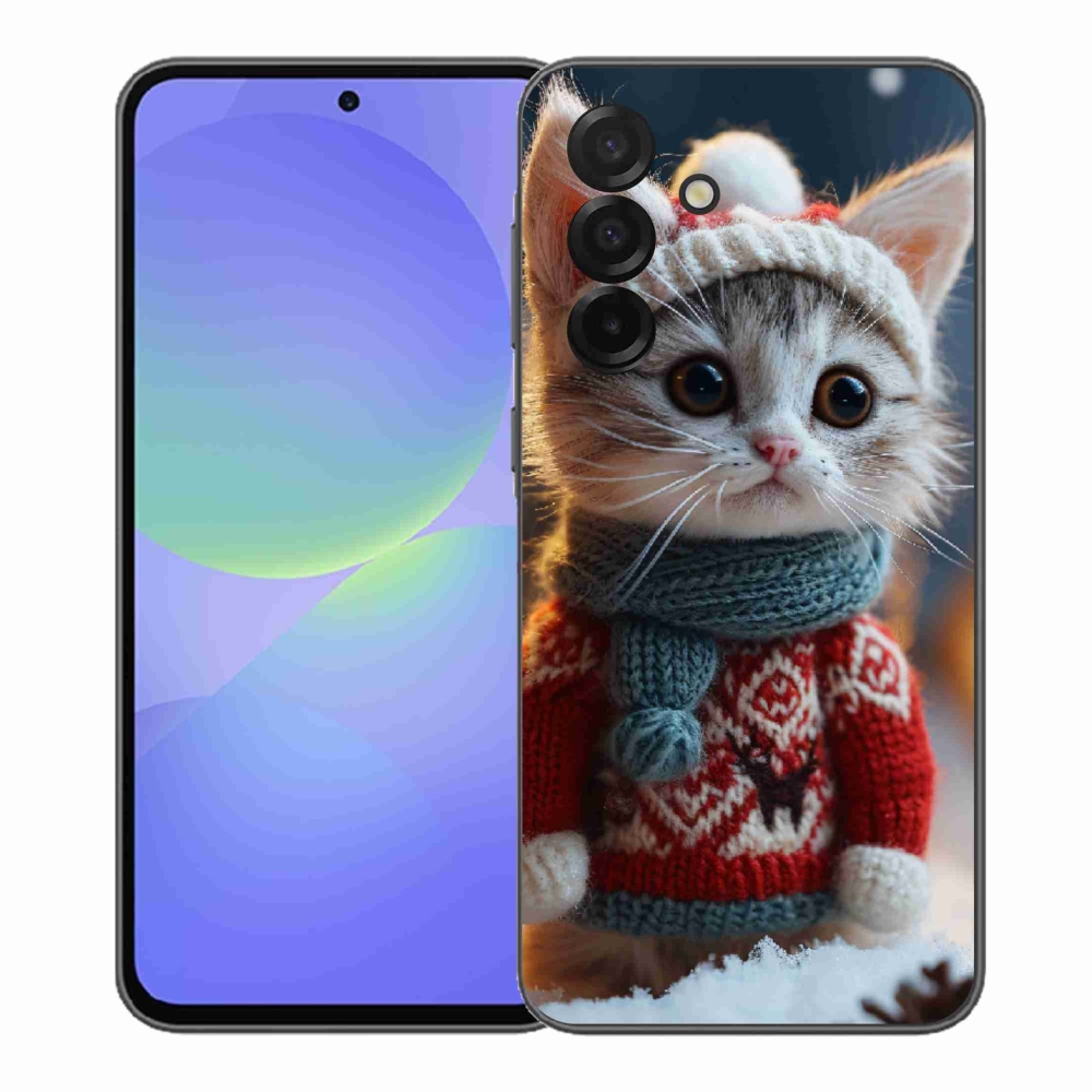 Gelový kryt mmCase na Samsung Galaxy A37 5G - kotě ve svetru