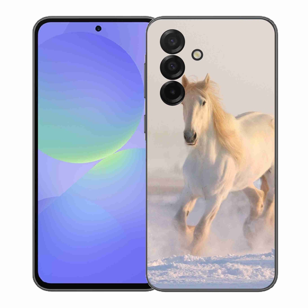 Gelový kryt mmCase na Samsung Galaxy A37 5G - kůň ve sněhu