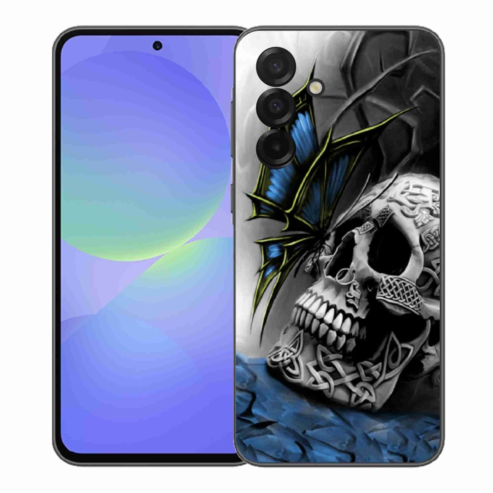 Gelový kryt mmCase na Samsung Galaxy A37 5G - motýl a lebka