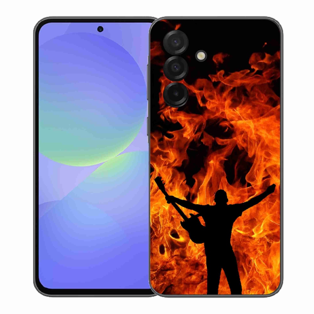Gelový kryt mmCase na Samsung Galaxy A37 5G - muzikant a oheň