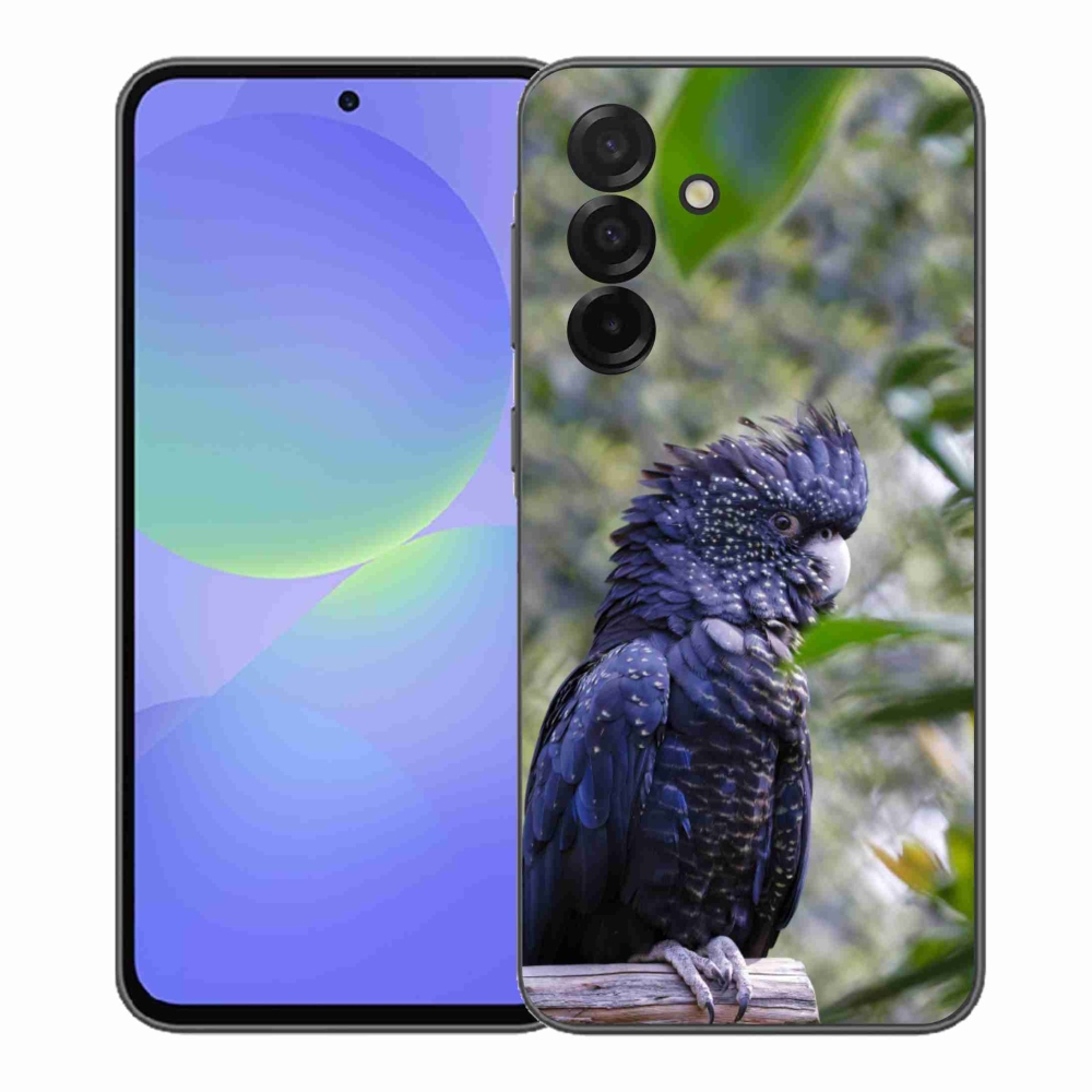 Gelový kryt mmCase na Samsung Galaxy A37 5G - papoušek kakadu černý