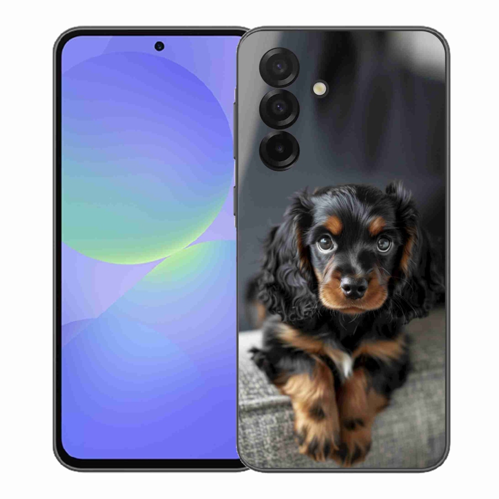 Gelový kryt mmCase na Samsung Galaxy A37 5G - roztomilý dlouhosrstý jezevčík