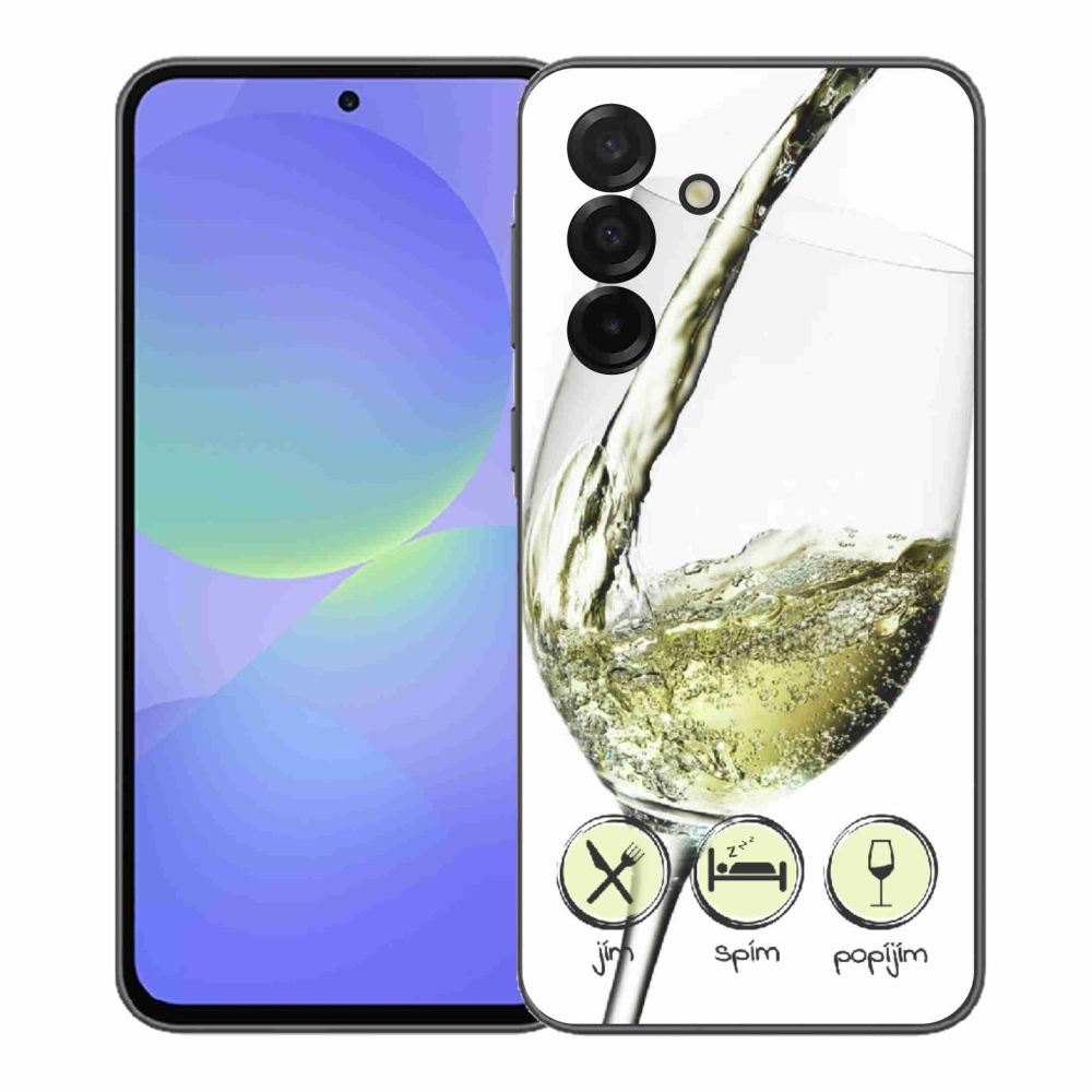 Gelový kryt mmCase na Samsung Galaxy A37 5G - sklenička vína bílé