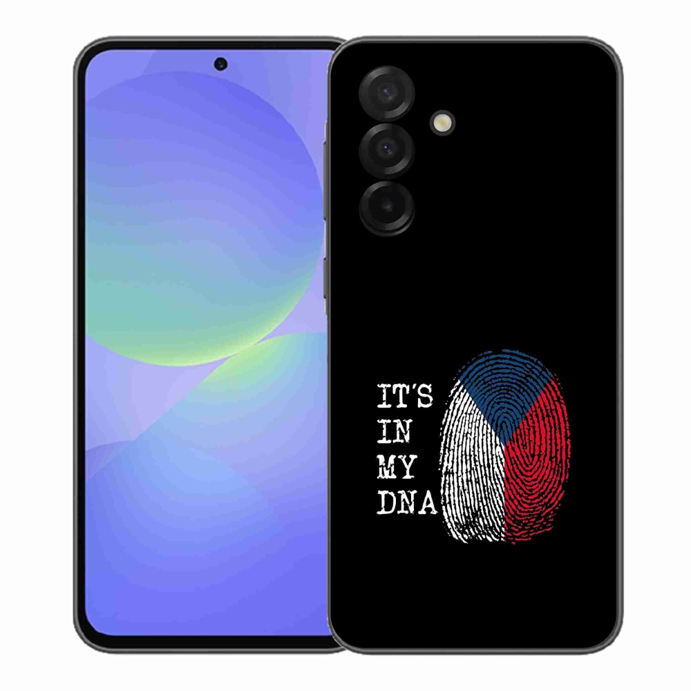 Gelový kryt mmCase na Samsung Galaxy A37 5G - vlajka otisk prstu černé pozadí