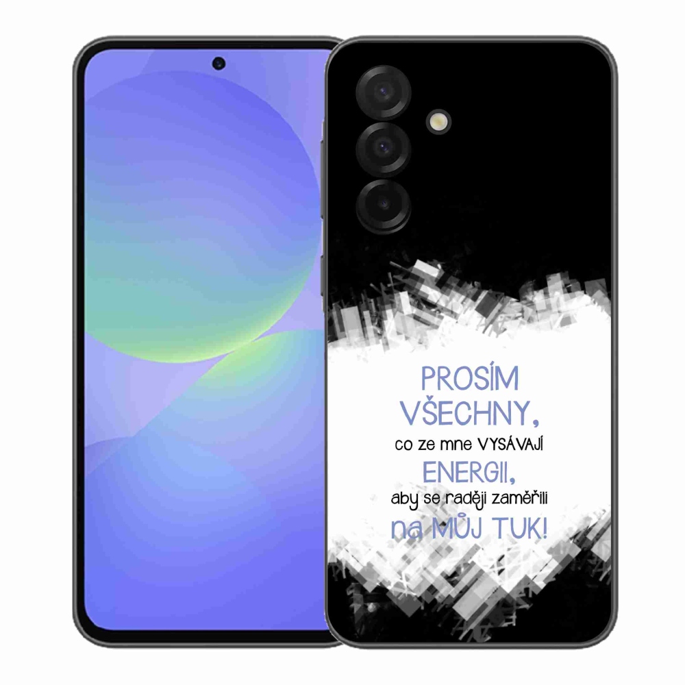 Gelový kryt mmCase na Samsung Galaxy A37 5G - vtipný text 1 modrý