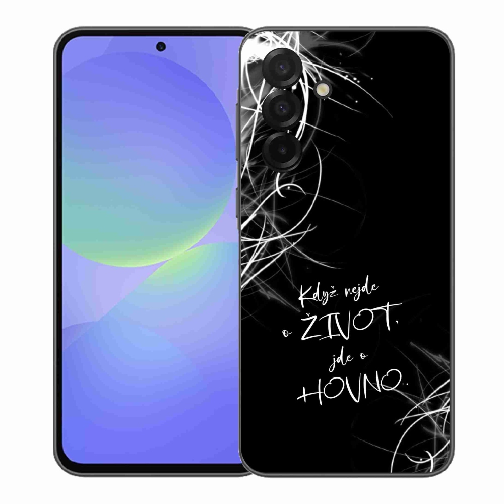 Gelový kryt mmCase na Samsung Galaxy A37 5G - vtipný text 16 černé pozadí