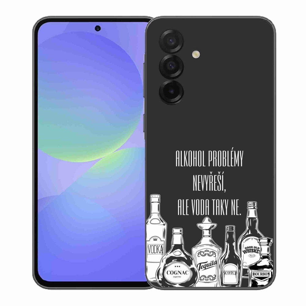 Gelový kryt mmCase na Samsung Galaxy A37 5G - vtipný text černé pozadí