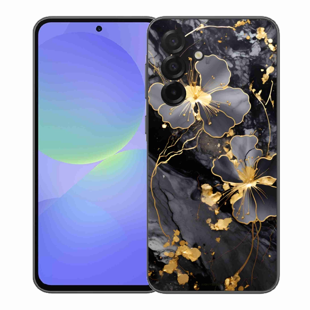 Gelový kryt mmCase na Samsung Galaxy A37 5G - zlaté květy